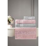 Özdilek Blesso Havlu Seti Hamam Takımı Pembe-Gri - Çok Renkli - 70 x 150 cm