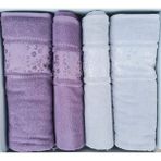 Özdilek Camelıa Grı-Murdum Best Set Hamam Takımı - Standart - Mürdüm - Gri