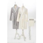 Özdilek Camellia Happy Gri-Krem Bornoz Seti