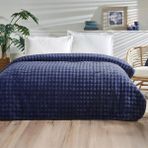 Özdilek Çift Kişilik Fluffy Yatak Örtüsü Navy (Donanma Mavisi) - Beyaz - 240 x 260 cm