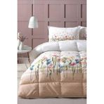 Özdilek Çift Kişilik Pamuk-Polyester Uyku Seti 195x215 cm Spring Garden Somon Çiçek Desenli, Makinede Yıkanabilir Konforlu Tasarım