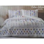Özdilek Colar Silices Mavi Kapitone Çift Kişilik Nevresim Takımı - 200 x 220 cm - Gri - Kahverengi