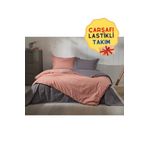 Özdilek Colormix Lastikli Çarşaflı Tek Kişilik Kiremit Antrasit Nevresim Takımı