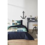 Özdilek Complete Set Nautical Traveller Mavi Kapitoneli Tek Kişilik Çocuk Dört Mevsim Nevresim Takımı