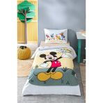 Özdilek Disney Lisanslı Mickey Nomadic Sarı Tek Kişilik %100 Pamuk Lastik Çarşaflı Nevresim Takımı