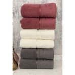 Özdilek Ditsy El-Yüz Havlusu 6 Adet-Antrasit-Krem-Mürdüm - 50 x 80 cm - Krem - Mürdüm