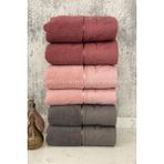 Özdilek Ditsy El-Yüz Havlusu 6 Adet-Antrasit-Pembe-Mürdüm - 50 x 80 cm - Mürdüm - Pembe