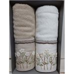 Özdilek Ditsy Garden 2'li Nakışlı El ve Yüz Havlusu 50X90 cm - Bej