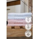 Özdilek Elissa 50x90 4 Adet Beyaz Pudra El Yüz Havlusu