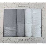 Özdilek Elissa Best Set Hamam Takımı - Gri - Beyaz - 70 x 150 cm - Beyaz - Gri