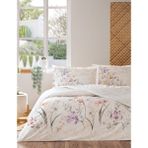 Özdilek Fıtted Ranforce Çift Kişilik Nevresim Takımı White Lıly Lila - 200 x 220 cm