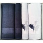 Özdilek Golden Palm Lacivert Gümüş Havlu Seti Hamam Takımı - 90 x 150 cm - Çok Renkli