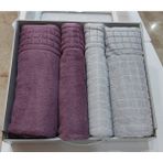 Özdilek Graph Best Set (Hamam Takımı) Mürdüm-Gri - 70 x 140 cm - Mürdüm - Gri