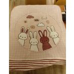 Özdilek Hello Rabbit 100x120 cm Pembe Bebek Battaniyesi