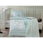 Özdilek Hello Rabbit Mavi Battaniyeli Nevresim Takımı - 100 x 120 cm