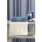 Özdilek Krem İndigo Mavi Blossom Best Set Hamam Takımı