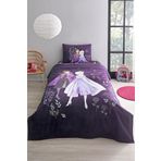 Özdilek Lisanslı Disney Frozen Natural Fitted Mor Tek Kişilik Pike Takımı