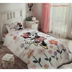 Özdilek Lisanslı Disney Minnie Mouse Flowers Tek Nevresim Takımı - Beyaz - 160 x 220 cm