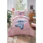 Özdilek Lisanslı Fitted Çarşaflı Tek Kişilik Çocuk Nevresim Takımı-Stitch Aloha Pembe