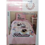 Özdilek Lisanslı Kapitoneli %100 Pamuk Tek Kişilik Çocuk Yatak Örtüsü (160X230)-MINNIE Garden Pembe - 160 x 230 cm