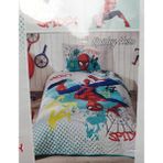 Özdilek Lisanslı Kapitoneli %100 Pamuk Tek Kişilik Çocuk Yatak Örtüsü (160X230)-SPIDEY Hero Yeşil - 160 x 230 cm