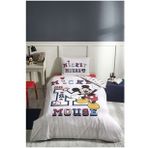 Özdilek Mickey Mouse College Gri Tek Kişilik Disney Lisanslı Lastikli Fitted Çarşaf Çocuk Nevresim Takım