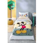 Özdilek Mickey Mouse Nomadic Sarı Tek Kişilik Disney Lisanslı Lastikli Nevresim Takımı