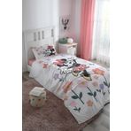 ÖZDİLEK Minnie Mouse Flowers Tek Kişilik Disney Lisanslı Lastikli Fitted Çarşaf Çocuk Nevresim Takım