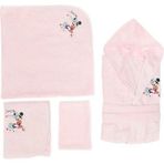 Özdilek Minnie Mouse Nakışlı Bambu Pembe Bebek Bornoz Seti