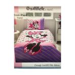 Özdilek Minnie Mouse Trend Tek Kişilik Disney Lisanslı Lastikli Fitted Çarşaf Çocuk Pike Takımı - Pembe - Kahverengi