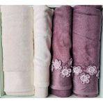 Özdilek Nancy Best Set (Hamam Takımı) Mürdüm-Krem - 50 x 90 cm