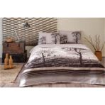 Özdilek Nevresim Takımı Çift Kişilik Wood Kahve - 120 x 200 cm - Açık Gri