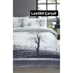 Özdilek Özdilek Çift Kişilik (Çarşafı Lastikli) Nevresim Takımı Wood Mor