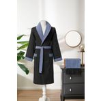 Özdilek Özdilek Masculine Ethnic Indigo Bornoz Seti