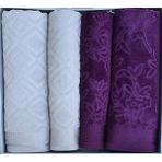 Özdilek Pastoral Koyu Lila-Gri Best Set (Hamam Takımı) - Çift Kişilik