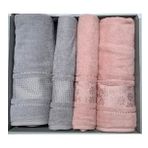 Özdilek Pembe Gri Blossom Best Set Hamam Takımı