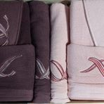 Ozdilek Pink Wave Bordo Pembe Aile Bornoz Seti Bornoz Tak