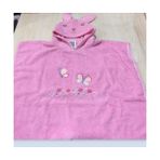 Özdilek Rabbit Pembe 1-2 Yaş Nakışlı Panço Kız Bornoz