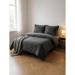 Özdilek Ranforce Noir Çift Kişilik Nevresim Takımı – %100 Pamuk, Nefes Alabilir ve Fitted Çarşaf - Siyah - Antrasit - 200 x 220 cm