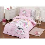 Özdilek Ranforce Unicorn Pembe 160 x 220 cm Tek Kişilik Nevresim Takımı