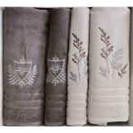 Özdilek Soft Leaf Best Set Hamam Takımı Gri-Antrasit 6325 - 50 x 85 cm