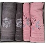 Özdilek Soft Leaf Best Set (Hamam Takımı) Pembe-Antrasit - 50 x 85 cm
