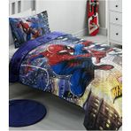 Özdilek Spiderman Lisanslı Mavi 160x240 cm Tek Kişilik Yatak Örtüsü