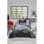 Özdilek Spiderman Street Tek Kişilik Disney Lisanslı Lastikli Fitted Çarşaf Kapitone Çocuk Nevresim Takımı - Gri