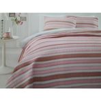Özdilek Stripe Pembe Çift Kişilik Jakarlı Yatak Örtüsü Takımı