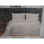 Özdilek Tek Kişilik Nakışlı Kadife Yatak Örtüsü Art Deco Krem 180 x 240 cm