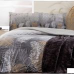 Özdilek Trendy Golden Palm Gri Battaniyeli Çift Kişilik Nevresim Takımı