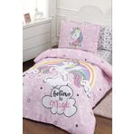 Özdilek Unicorn Ranforce Pembe Tek Kişilik Nevresim Takımı Seti