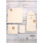 Özdilek Unisex Bebek Krem Tweety Lisanslı Nakışlı Bambu Havlu Seti