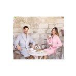 Özdilek Wedding Gri Pudra Terlikli Aile Bornoz Seti M